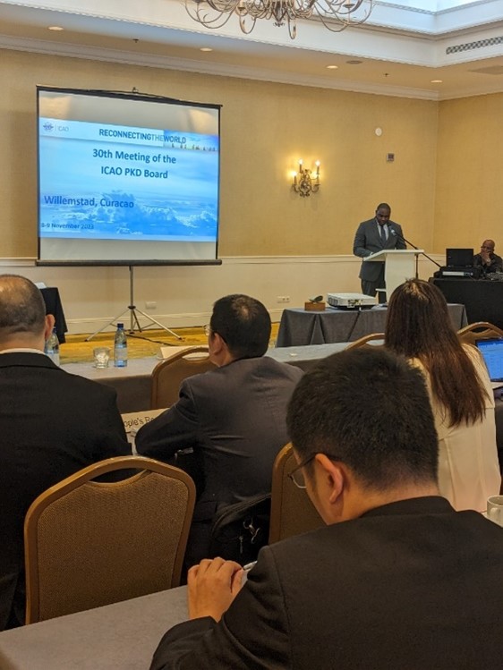 Mr. Shalten Hato, Minister of Justice of Curacao, opened the PKD Board meeting on 8 November 2023